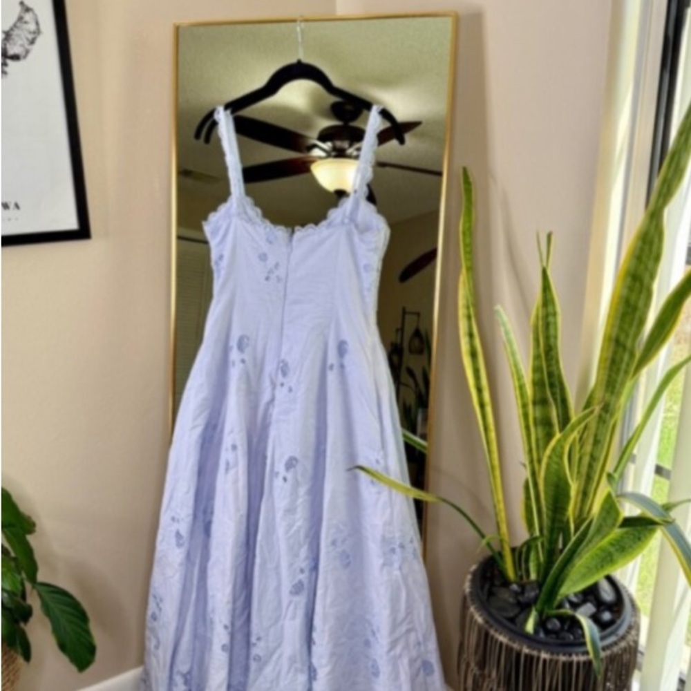 House of CB TATIANA Bluebell Lace + Cotton Broderie Anglais Midi Sundress NWT - Picture 8 of 12